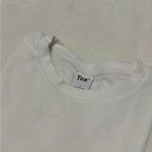 TNA White Ribbed Crew Tank